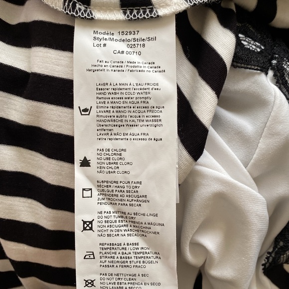 JOSEPH RIBKOFF LACE DETAIL🖤BLACK & WHITE🤍STRIPED WOMEN TOP PLUS SIZE 16🌟NWT🌟 - Picture 11 of 12